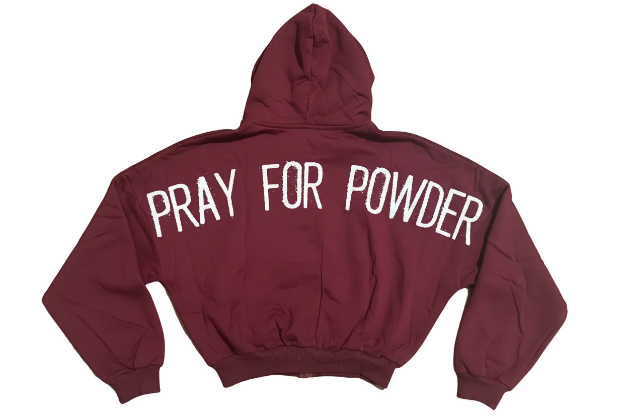 Pray for Powder - Aspen Cropped Zip-Up Hoodie