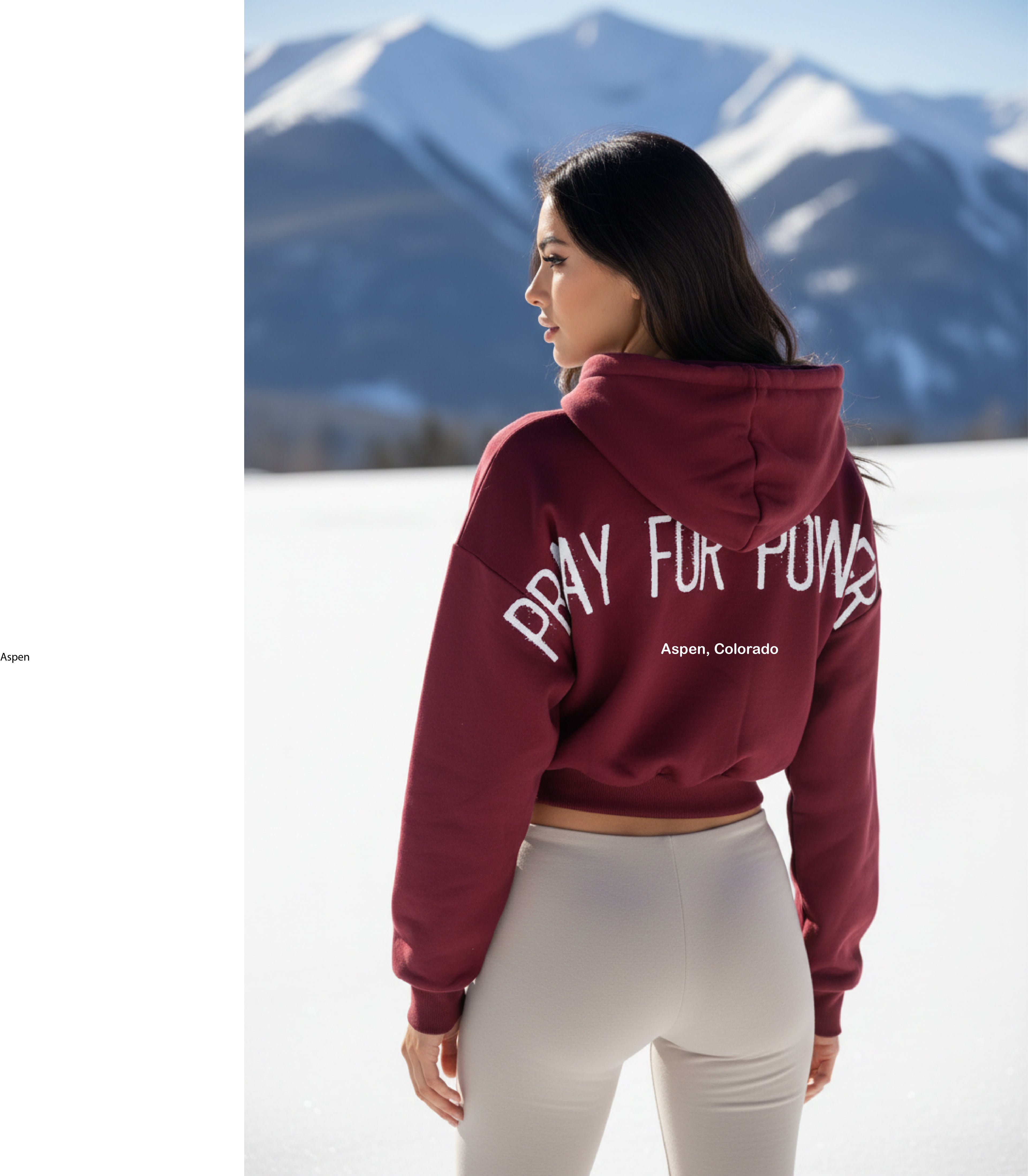 Pray for Powder - Aspen Cropped Zip-Up Hoodie